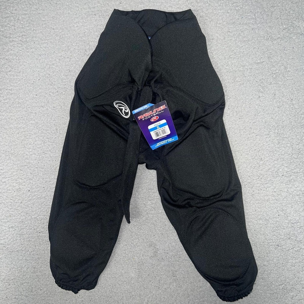 NWT Rawlings Football Girdle Pants Youth Sz XL Black Belted Knee Pads Integrated
